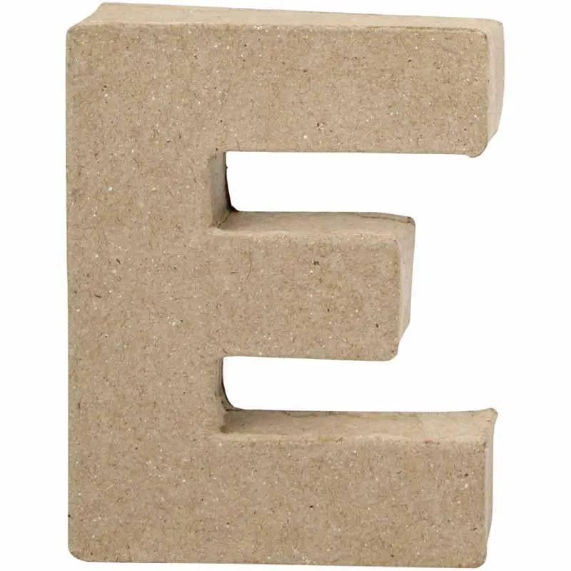 Pappbokstav, E, H: 10 cm, B: 7,5 cm, tjocklek 1,7 cm, 1 st. [HOB-26643]
