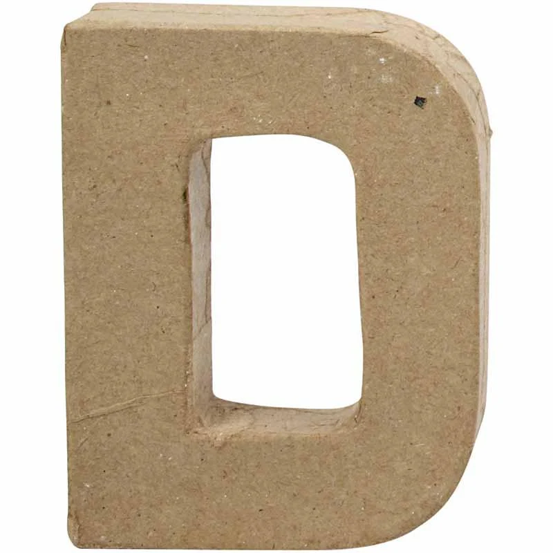 Pappbokstav, D, H: 10 cm, B: 7,7 cm, tjocklek 1,7 cm, 1 st. [HOB-26642]