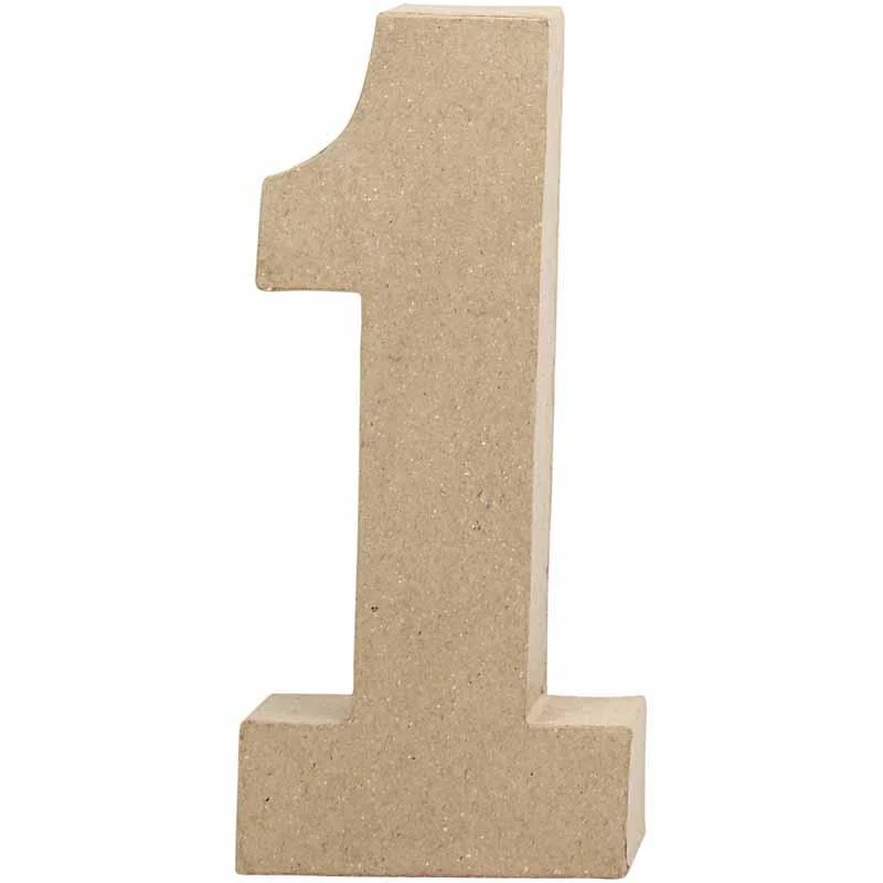 Pappsiffra, 1, H: 20,5 cm, B: 9,5 cm, tjocklek 2,5 cm, 1 st. [HOB-26629]