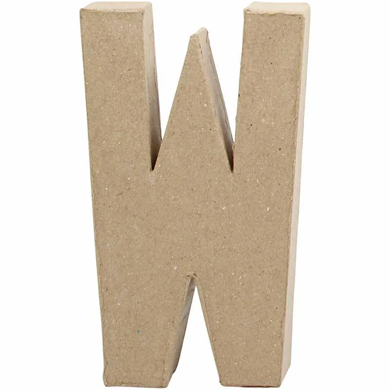 Pappbokstav, W, H: 20,3 cm, B: 11,4 cm, tjocklek 2,5 cm, 1 st. [HOB-26622]