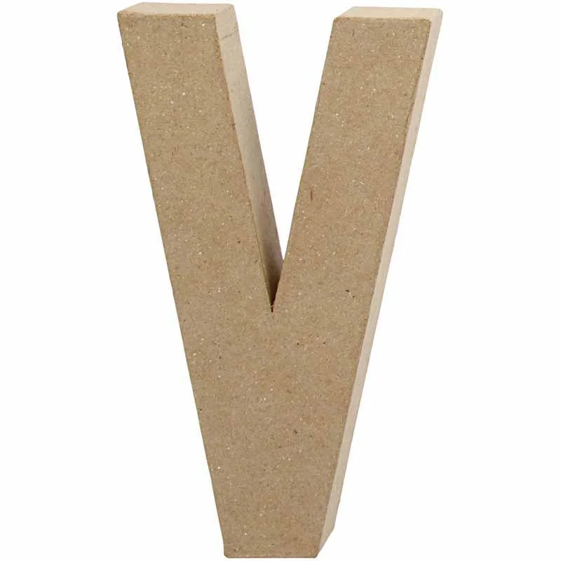 Pappbokstav, V, H: 20,5 cm, B: 11,5 cm, tjocklek 2,5 cm, 1 st. [HOB-26621]