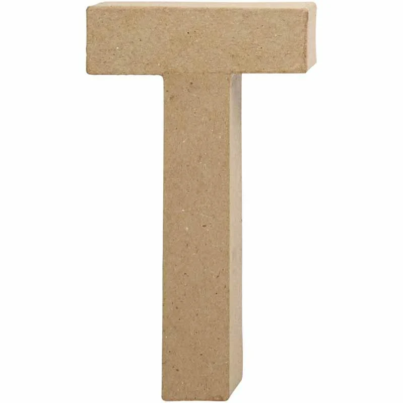 Pappbokstav, T, H: 20,5 cm, B: 11 cm, tjocklek 2,5 cm, 1 st. [HOB-26619]