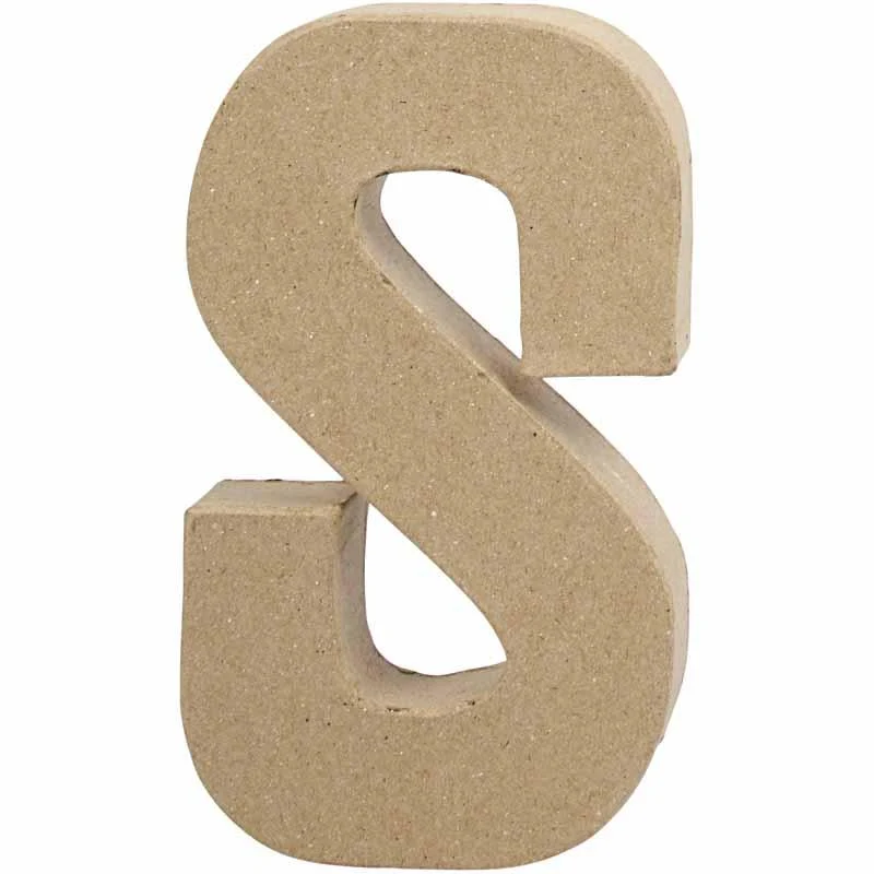 Pappbokstav, S, H: 20,3 cm, B: 11,4 cm, tjocklek 2,6 cm, 1 st. [HOB-26618]