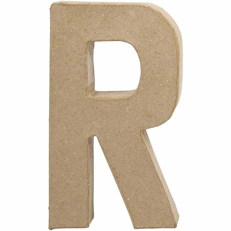 Pappbokstav, R, H: 20,5 cm, B: 11,7 cm, tjocklek 2,5 cm, 1 st. [HOB-26617]