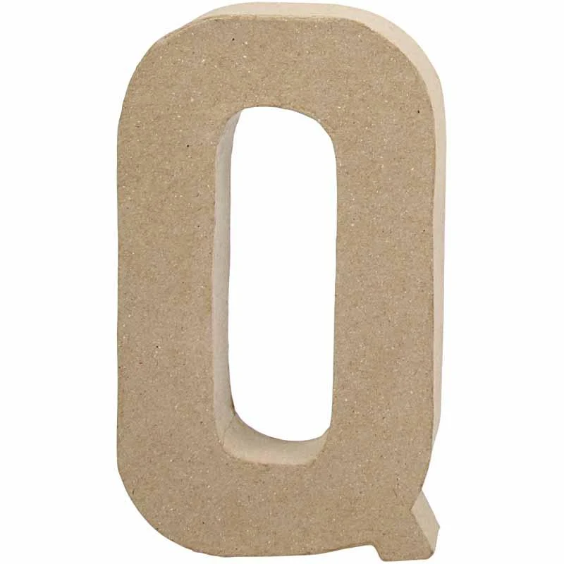 Pappbokstav, Q, H: 20,3 cm, B: 11,5 cm, tjocklek 2,5 cm, 1 st. [HOB-26616]