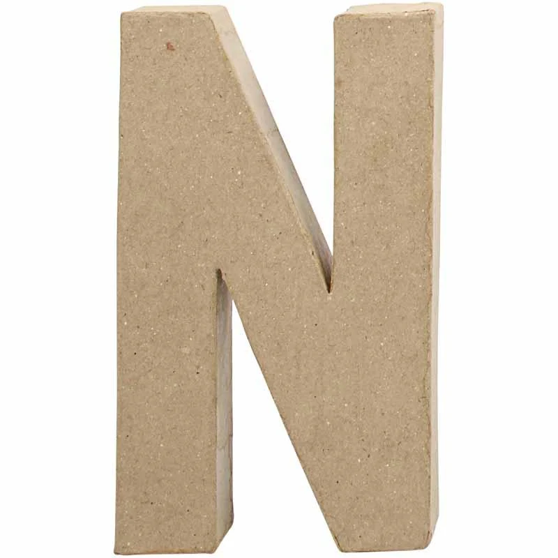 Pappbokstav, N, H: 20,2 cm, B: 11,5 cm, tjocklek 2,5 cm, 1 st. [HOB-26613]