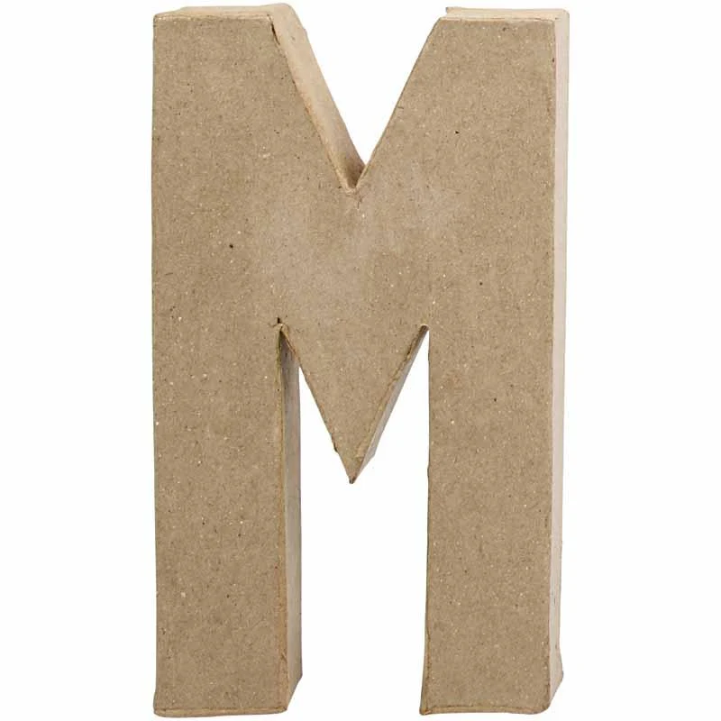 Pappbokstav, M, H: 20,5 cm, B: 12 cm, tjocklek 2,5 cm, 1 st. [HOB-26612]