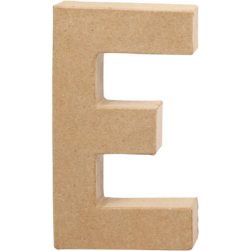 Pappbokstav, E, H: 20,5 cm, B: 11,5 cm, tjocklek 2,5 cm, 1 st. [HOB-26604]