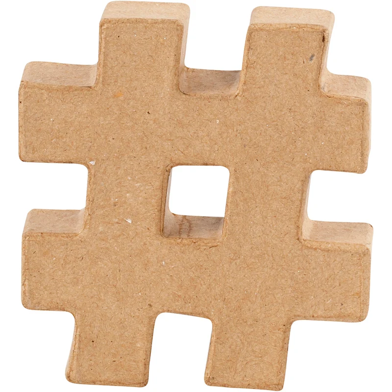 Pappsymbol, #, H: 10 cm, tjocklek 1,7 cm, 1 st. [HOB-26591]