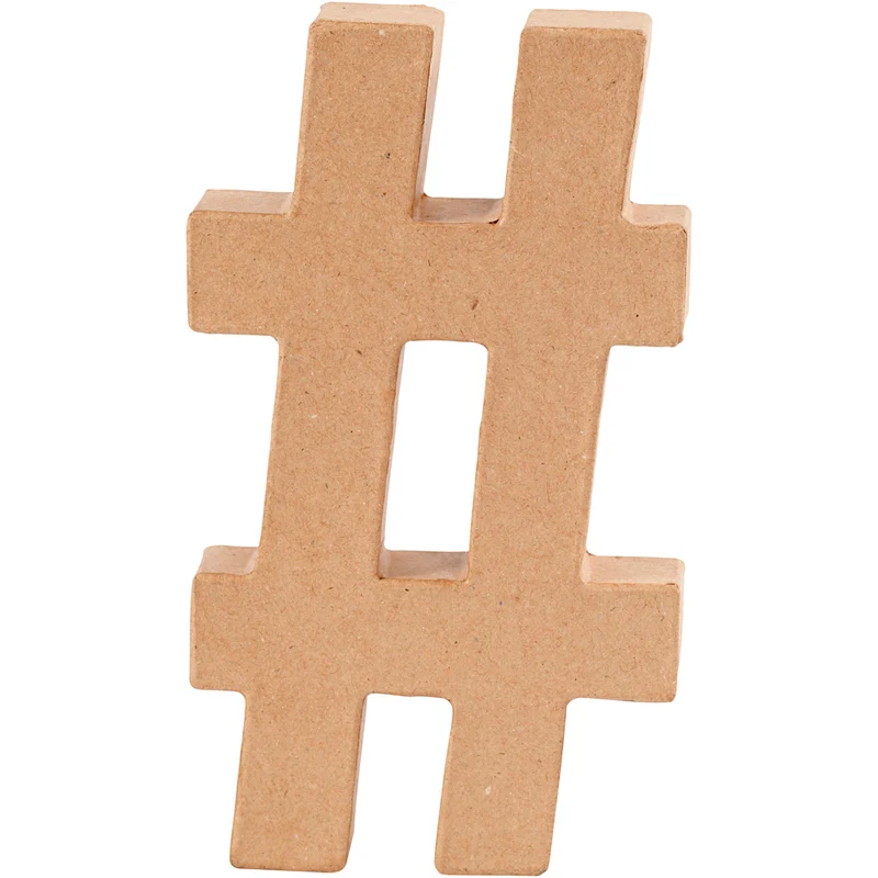 Pappsymbol, #, H: 20,5 cm, tjocklek 2,5 cm, 1 st. [HOB-26590]
