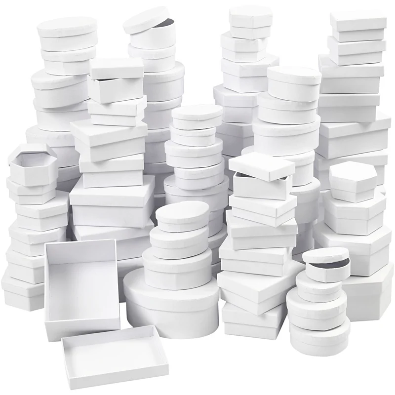 Pappaskar, Dia. 5,5-16 cm, Innehållet kan variera , vit, 168 mix./ 1 förp. [HOB-26417]