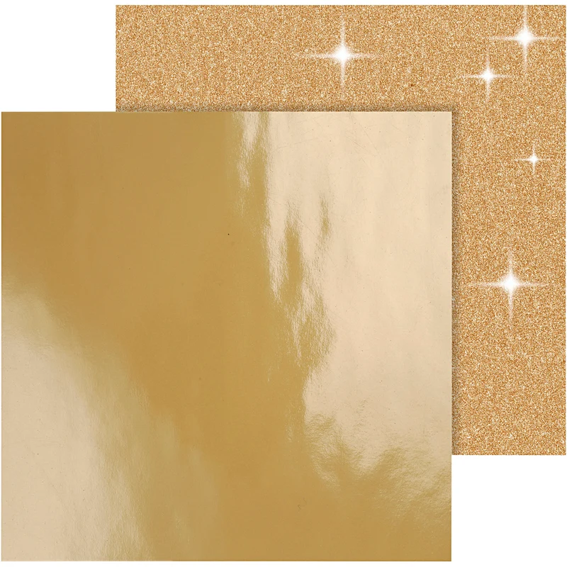 Designpapper, ark 30,5x30,5 cm, 120+128 g, guld, 2 ark/ 1 förp. [HOB-26334]
