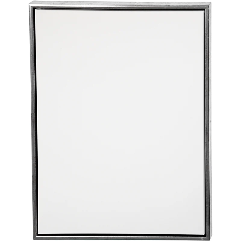 Duk med ram, stl. 60x80 cm, 360 g, antiksilver, vit, 1 st. [HOB-25763]
