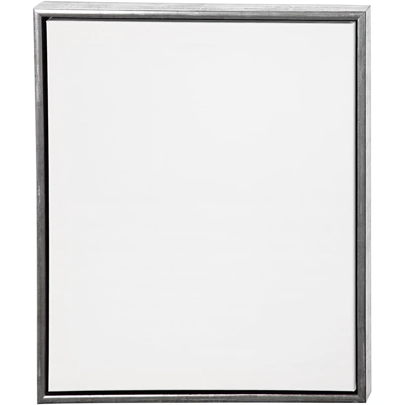 Duk med ram, stl. 50x60 cm, 360 g, antiksilver, vit, 1 st. [HOB-25760]