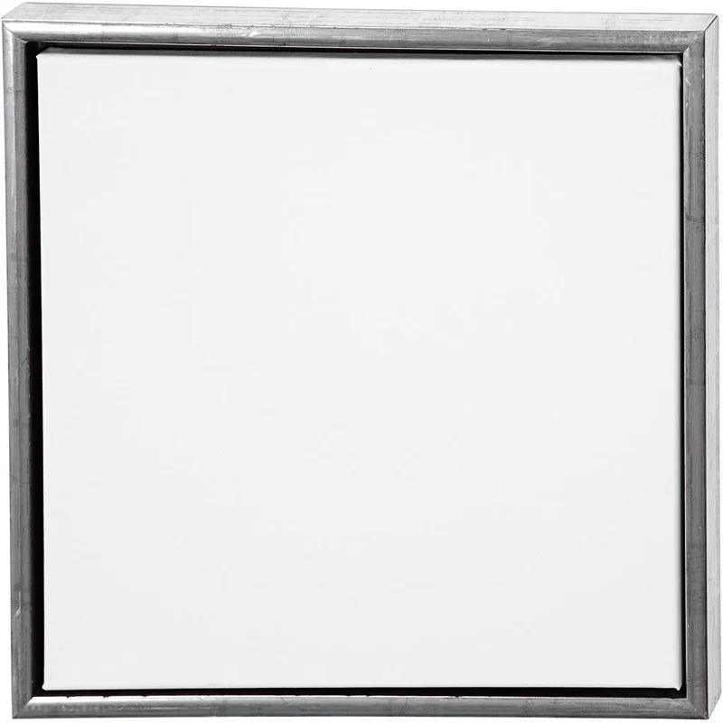 Duk med ram, stl. 40x40 cm, 360 g, antiksilver, vit, 1 st. [HOB-25757]