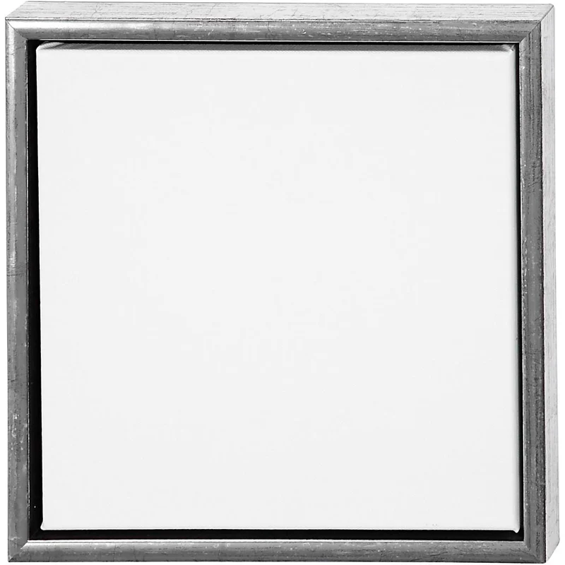 Duk med ram, stl. 30x30 cm, 360 g, antiksilver, vit, 1 st. [HOB-25755]