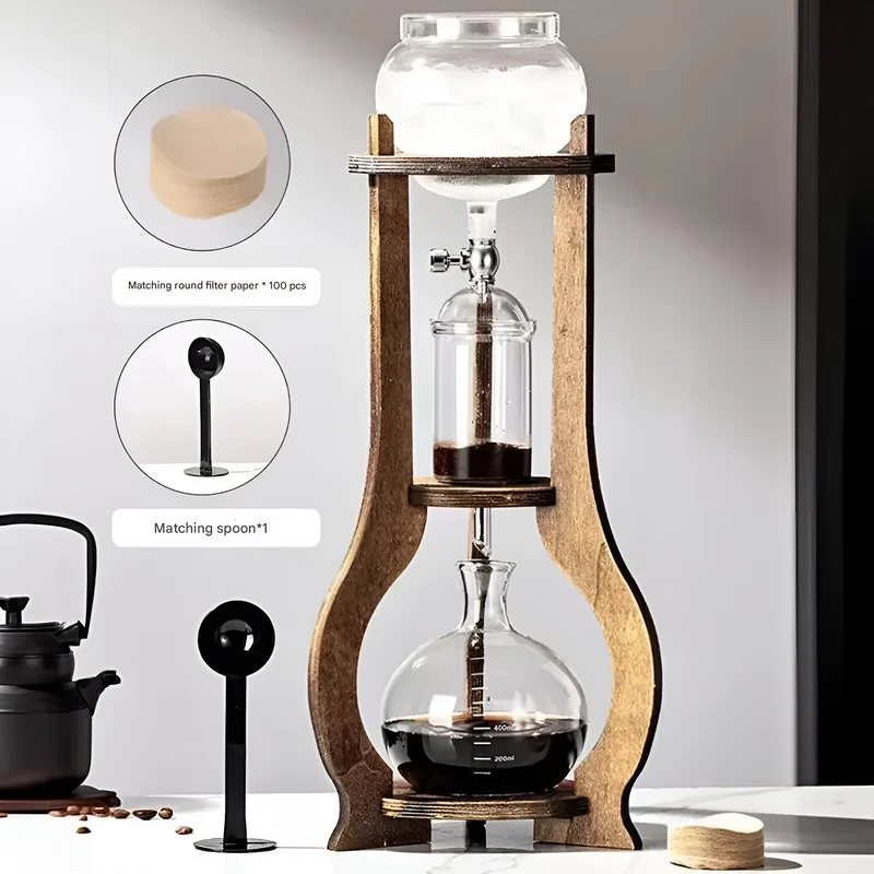 Wooden Handcrafted Ice Drip European Coffee Maker