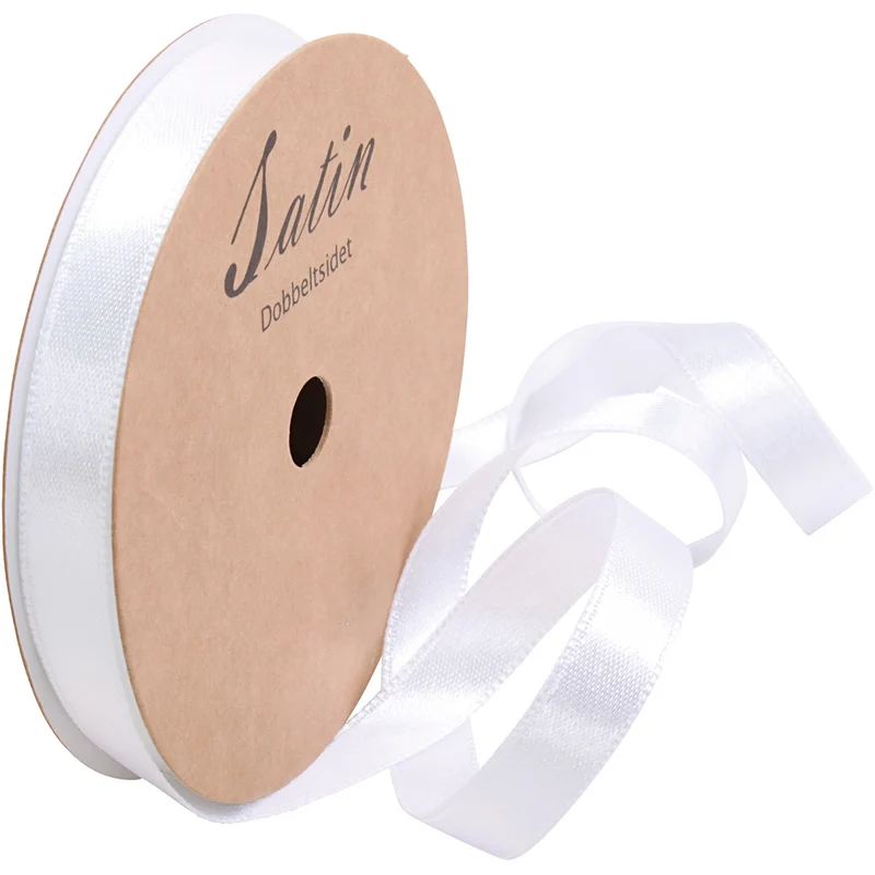Satinband, B: 10 mm, vit, 3x10 m/ 1 rl. [HOB-780201]