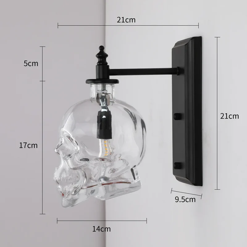 Gothic Skull Bottle Retro Wall Lamp