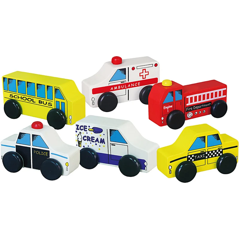 VIGA minibilar, tjänstefordon, stl. 7-9 cm, 6 delar/ 1 set [HOB-908497]