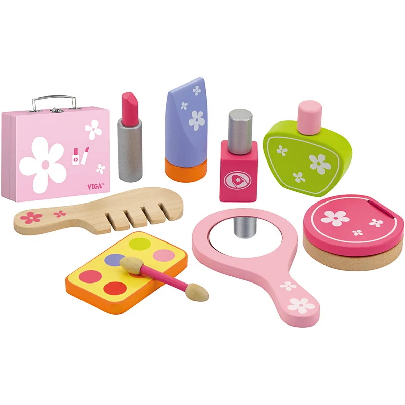 VIGA skönhetsprodukter i trä, 10 delar/ 1 set [HOB-908491]