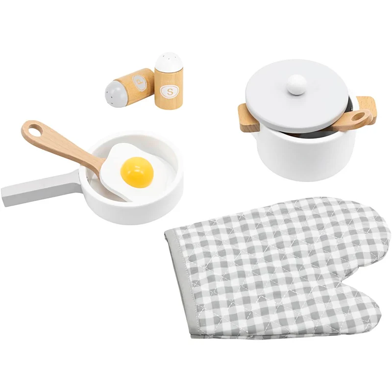 VIGA grytset i trä, färger kan variera , 6 delar/ 1 förp. [HOB-908099]