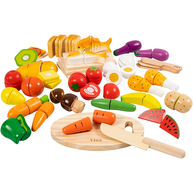 VIGA Skärbart matset i trä, 45 delar/ 1 set [HOB-907813]