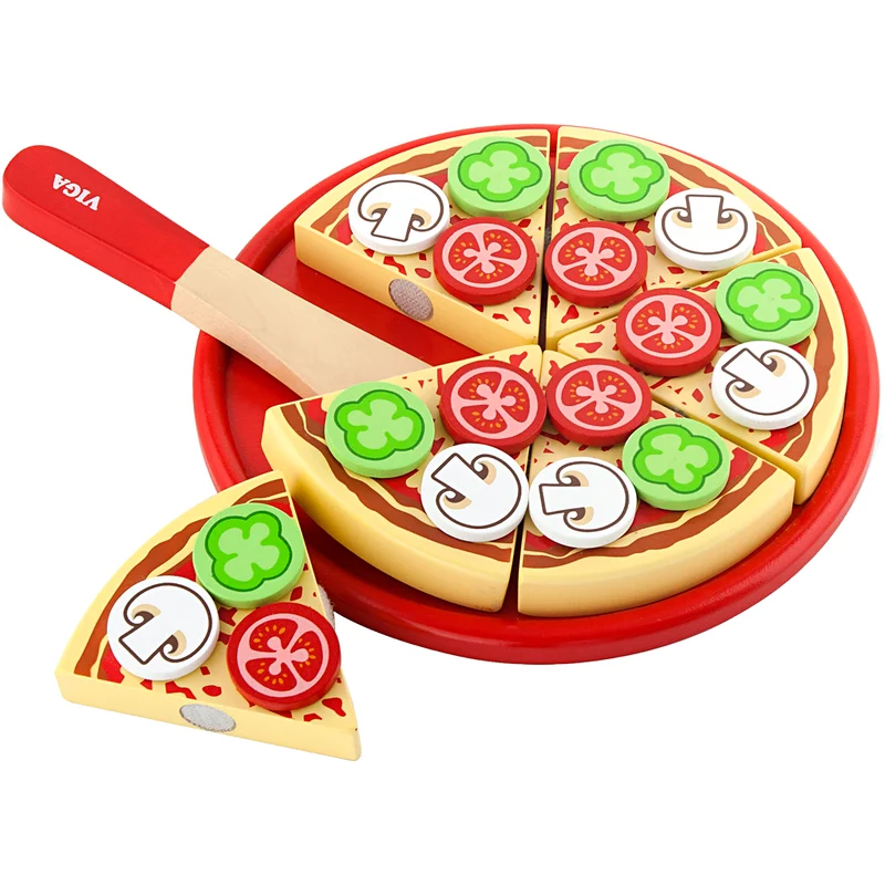 VIGA leksakspizza i trä, stl. 23x3,5 cm, 1 st. [HOB-907795]