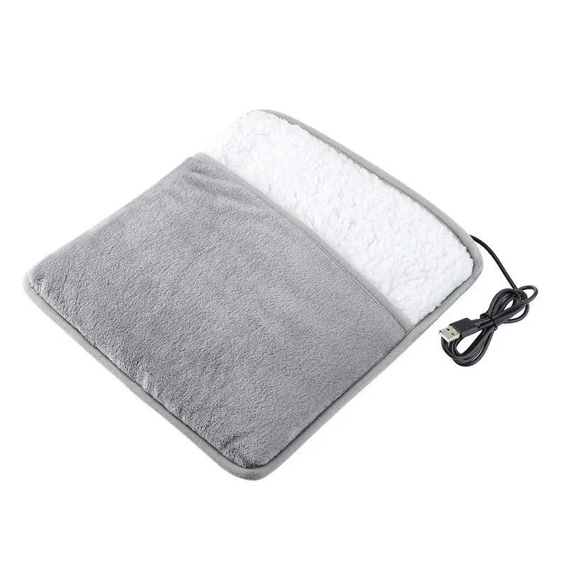 Raugee USB Electric Foot Warmer Mat – Portable Wearable Soft Foot Heating Pad for Home, Winter Warmth