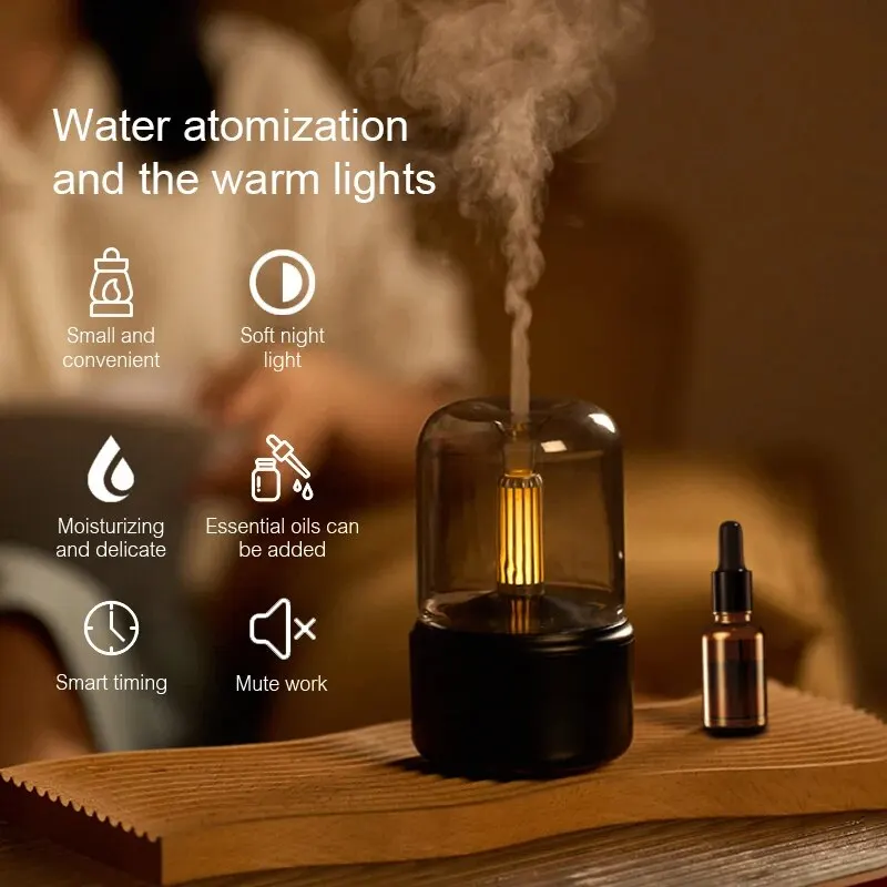 KINSCOTER USB Aroma Diffuser – Portable Air Humidifier, Essential Oil Night Light, Cold Mist Maker for Bedroom & Gift