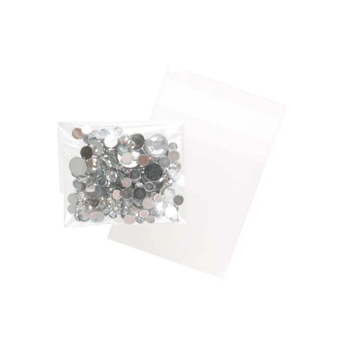 Plastpåsar 6,8x6,8 cm genomskinliga skal- och förslutningsbara (100 st) [B2X2S]