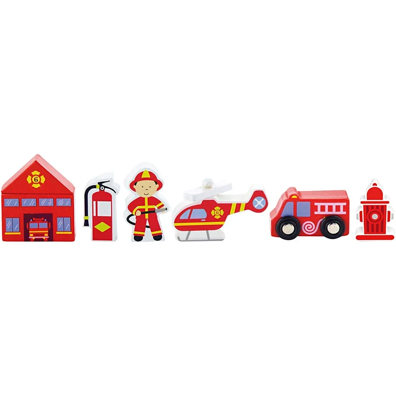 VIGA tågbana tillbehör, Brandstation, 6 delar/ 1 set [HOB-907745]