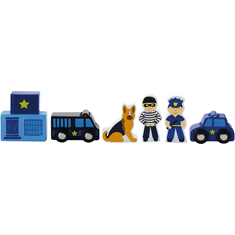 VIGA tågbana tillbehör, Polis, 6 delar/ 1 set [HOB-907744]