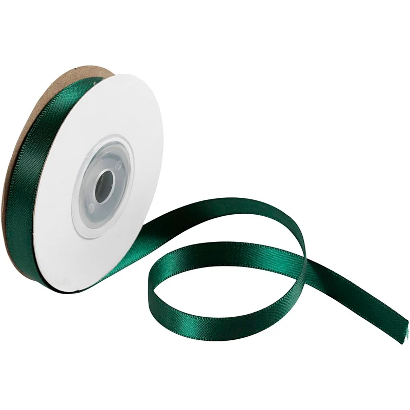 Satinband, B: 10 mm, grön, 3x10 m/ 1 rl. [HOB-780264]