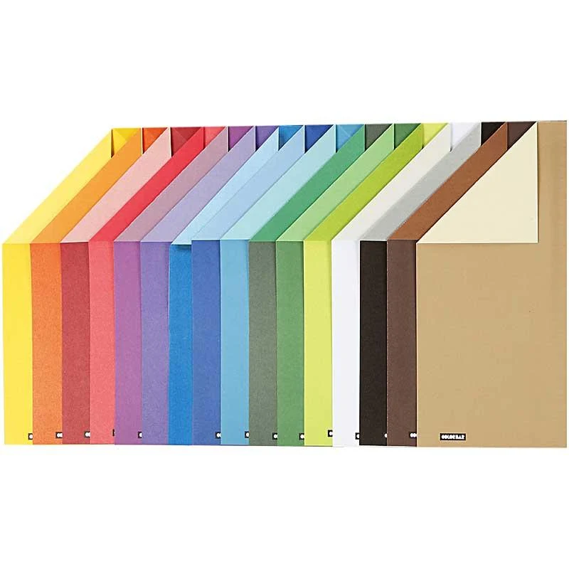 Colorbar Rivkartong, A4, ark 210x297 mm, 250 g, 16 mix. ark/ 1 förp. [HOB-25420]