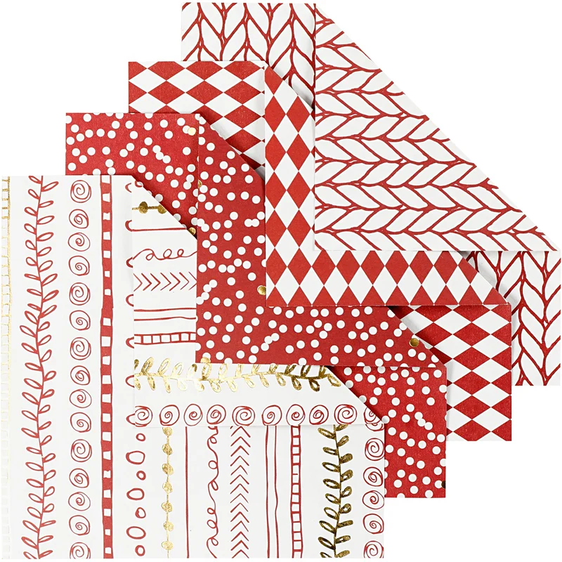 Origami Paper, red, 10x10 cm, 80 g, 40 sheet, 1 pack [HOB-25370]