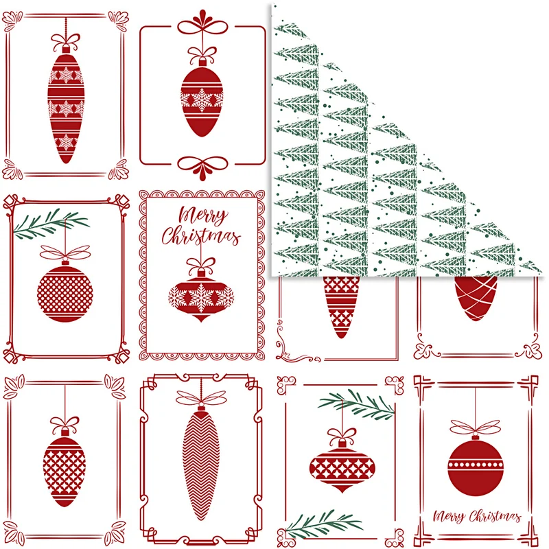 Designpapper, julkulor och julgran, ark 30,5x30,5 cm, 180 g, 5 ark/ 1 förp. [HOB-25342]