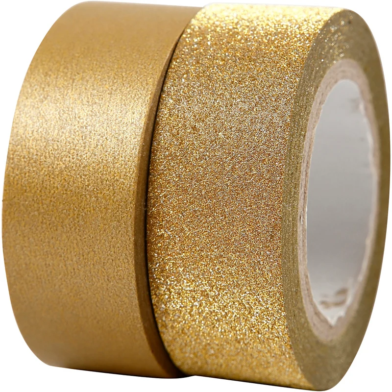 Washitejp, B: 15 mm, guld, 2rl./ 1 förp. [HOB-25220]
