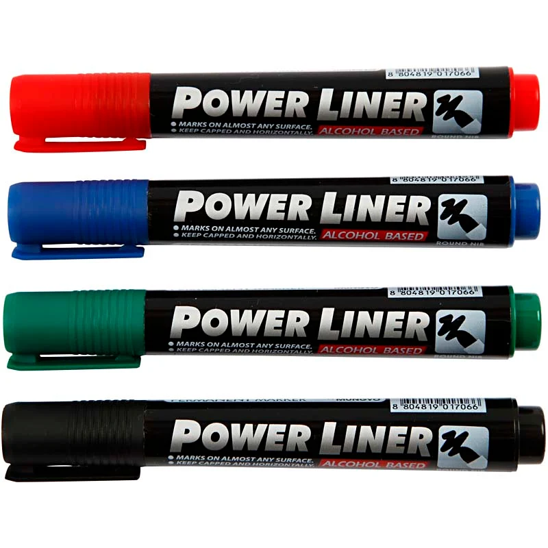 Power Liner, spets 1,5-3 mm, svart, blå, grön, röd, 4 st./ 1 förp. [HOB-25044]