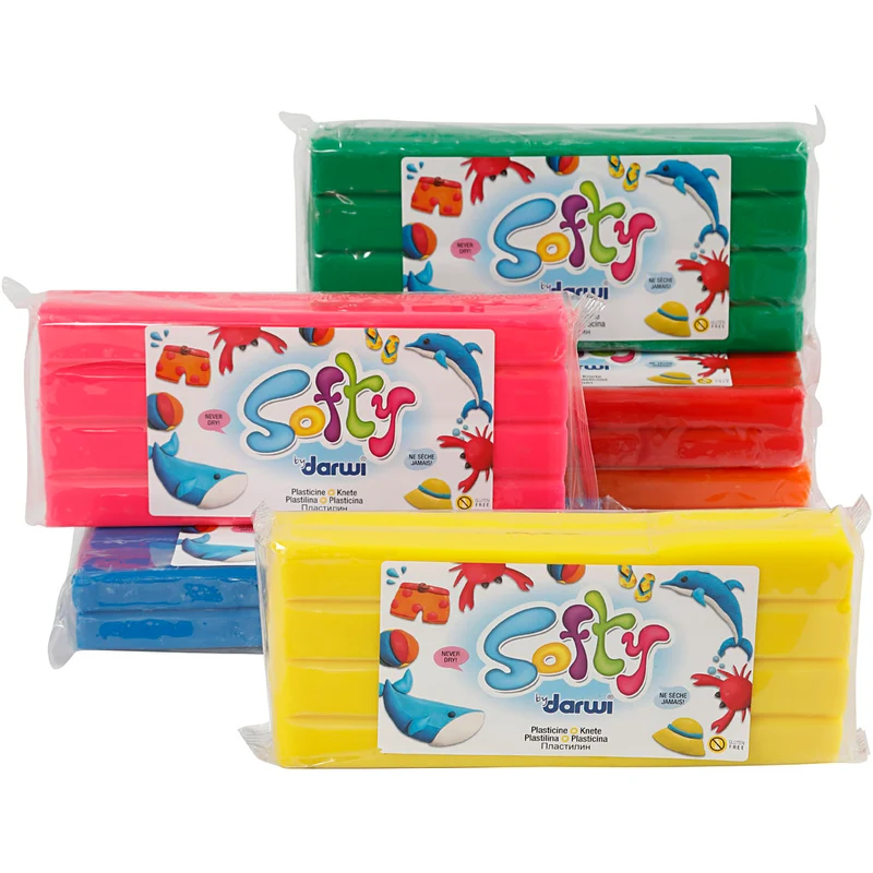 Softy Modellera, mixade färger, 6x500 g/ 1 förp. [HOB-680495]