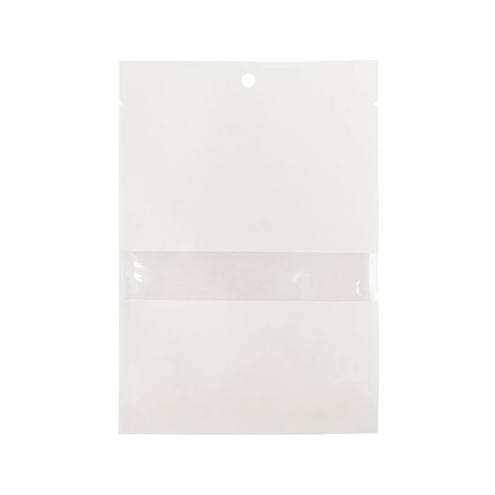 Kraftpåsar vita ekofiendly 10,2x15,2 cm förslutningsbara med fönster (100 st) [KHS46WKW]