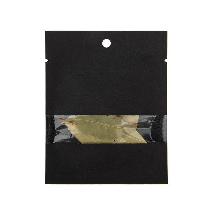 Kraftpåsar svarta ekofiendly 7,6x10,2 cm förslutningsbara med fönster (100 st) [KHS34BKW]