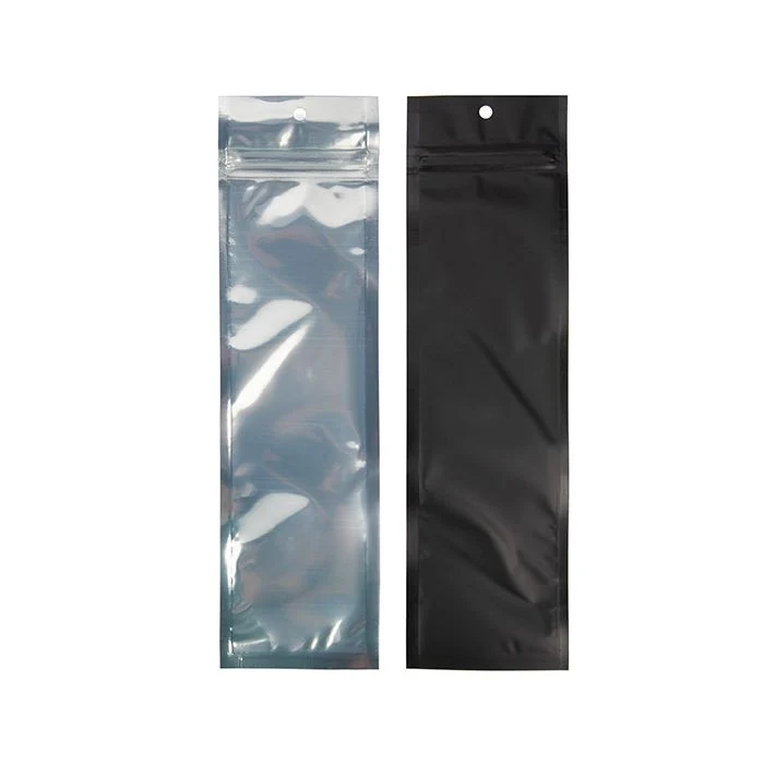Blixtlåspåsar Transparent/matt svart 6,4x22,9 cm (100 st) [HZBB1CMB]