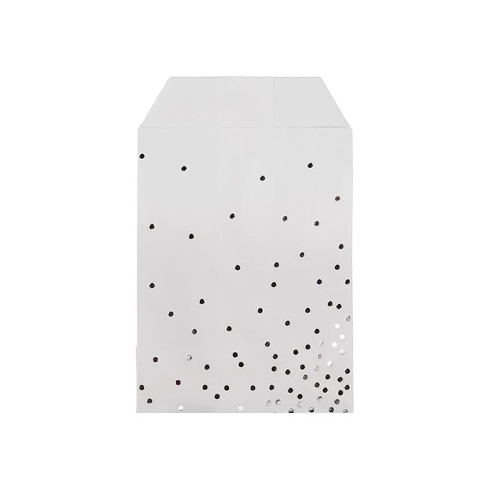 Papperspåsar vita med silverprickar 7,6x12,7 cm (100 st) [GPB35SD]