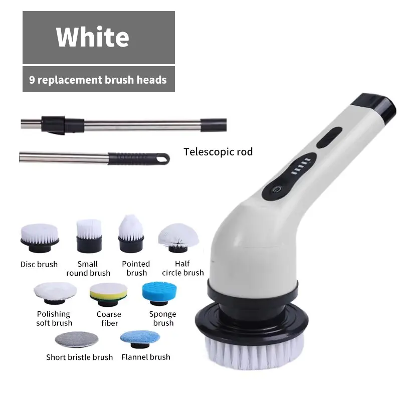 COBASPORT Electric Cleaning Brush Set – Rotating Multi-Tool for Bathroom, Kitchen & Car
