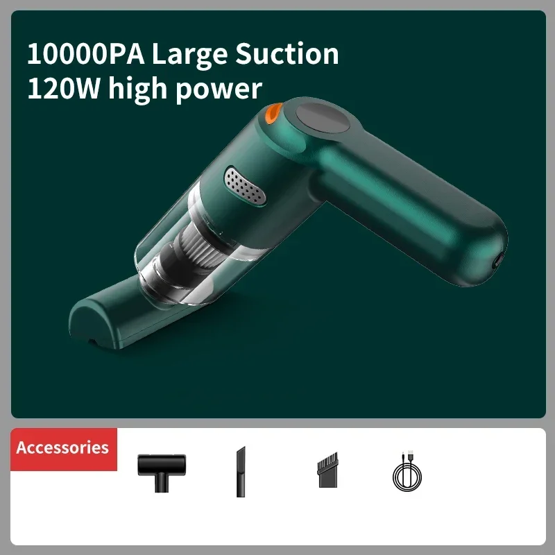 10,000Pa Handheld Vacuum Cleaner – Wireless, 25W, Bagless, Pet Hair, Car & Home (White / Black)