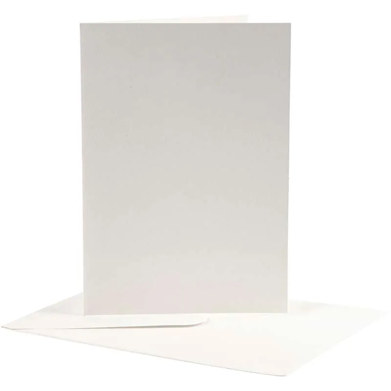 Brevkort, kortstl. 12,5x17,5 cm, kuvertstl. 14x19 cm, råvit, 10 set/ 1 förp. [HOB-23706]