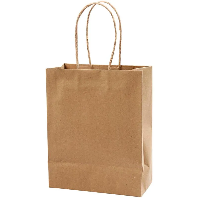 Papperspåsar, H: 23 cm, B: 18x9 cm, 125 g, brun, 10 st./ 1 förp. [HOB-23369]