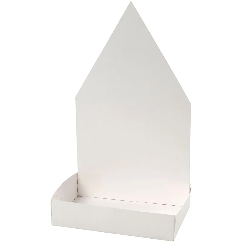 Figurformade krasselådor, hus, H: 20 cm, vit, 6 set/ 1 förp. [HOB-23323]
