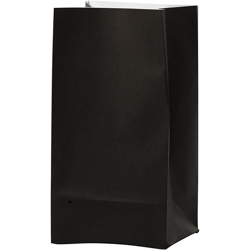 Paper Bag, black, H: 17 cm, 6x9 cm, 80 g, 10 pc [HOB-23156]